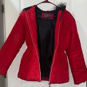 Protection System Red Puffer Winter Jacket, Girls size 16